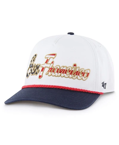 '47 Brand Men's White San Francisco 49ers Patriotic Overhand Hitch Adjustable Hat
