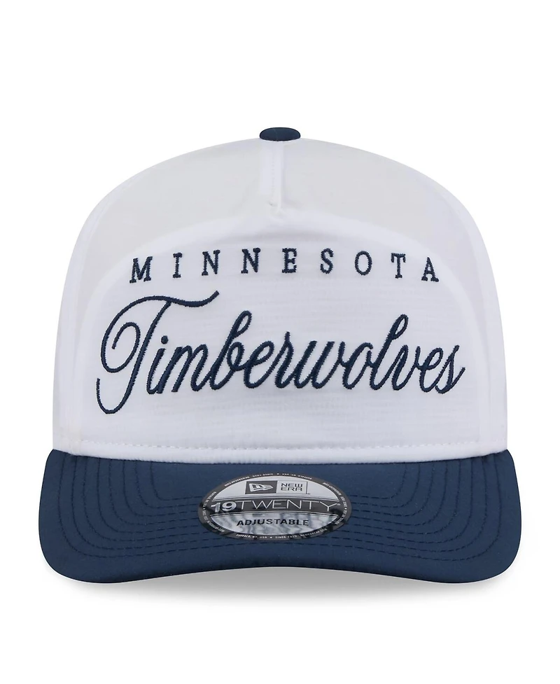 New Era Men's White/Navy Minnesota Timberwolves 2025 Nba Draft On-Stage Nylon 19TWENTY Adjustable Hat