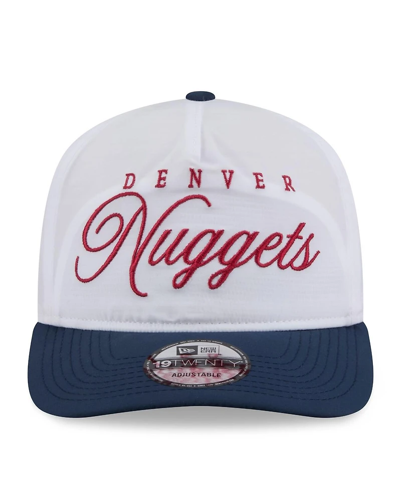 New Era Men's White/Navy Denver Nuggets 2025 Nba Draft On-Stage Nylon 19TWENTY Adjustable Hat