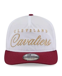 New Era Men's White/Wine Cleveland Cavaliers 2025 Nba Draft On-Stage Nylon 19TWENTY Adjustable Hat