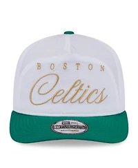 New Era Men's White/Kelly Green Boston Celtics 2025 Nba Draft On-Stage Nylon 19TWENTY Adjustable Hat