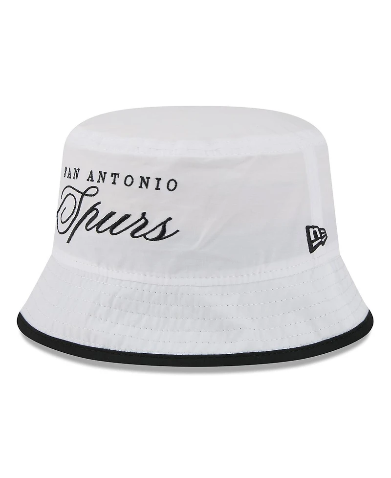 New Era Men's White/Black San Antonio Spurs 2025 Nba Draft Nylon Bucket Hat