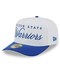 New Era Men's White/Royal Golden State Warriors 2025 Nba Draft A-Frame 59FIFTY Fitted Hat