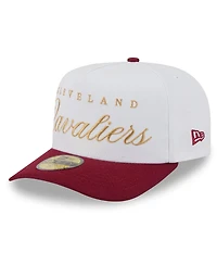 New Era Men's White/Wine Cleveland Cavaliers 2025 Nba Draft A-Frame 59FIFTY Fitted Hat