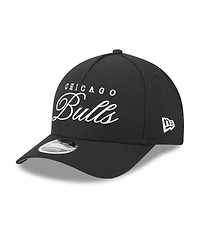 New Era Men's Black Chicago Bulls 2025 Nba Draft M-Crown A-Frame 9FORTY Adjustable Hat