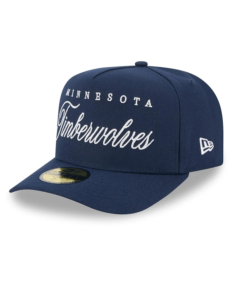 New Era Men's Navy Minnesota Timberwolves 2025 Nba Draft A-Frame 59FIFTY Fitted Hat