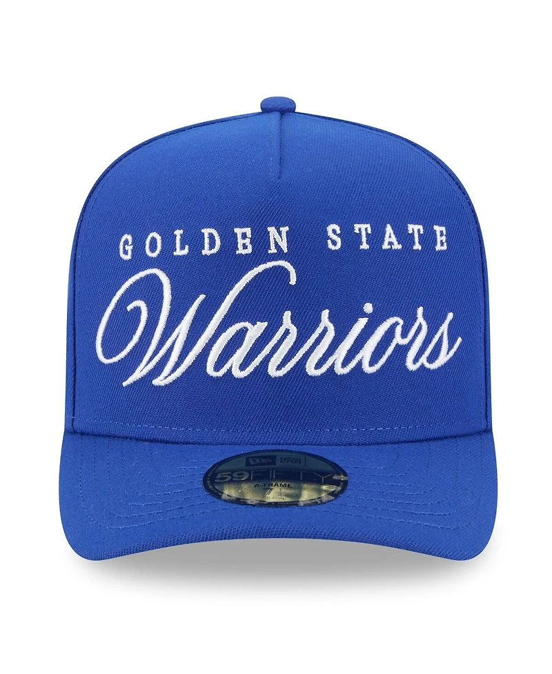 New Era Men's Royal Golden State Warriors 2025 Nba Draft A-Frame 59FIFTY Fitted Hat