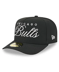 New Era Men's Black Chicago Bulls 2025 Nba Draft A-Frame 59FIFTY Fitted Hat