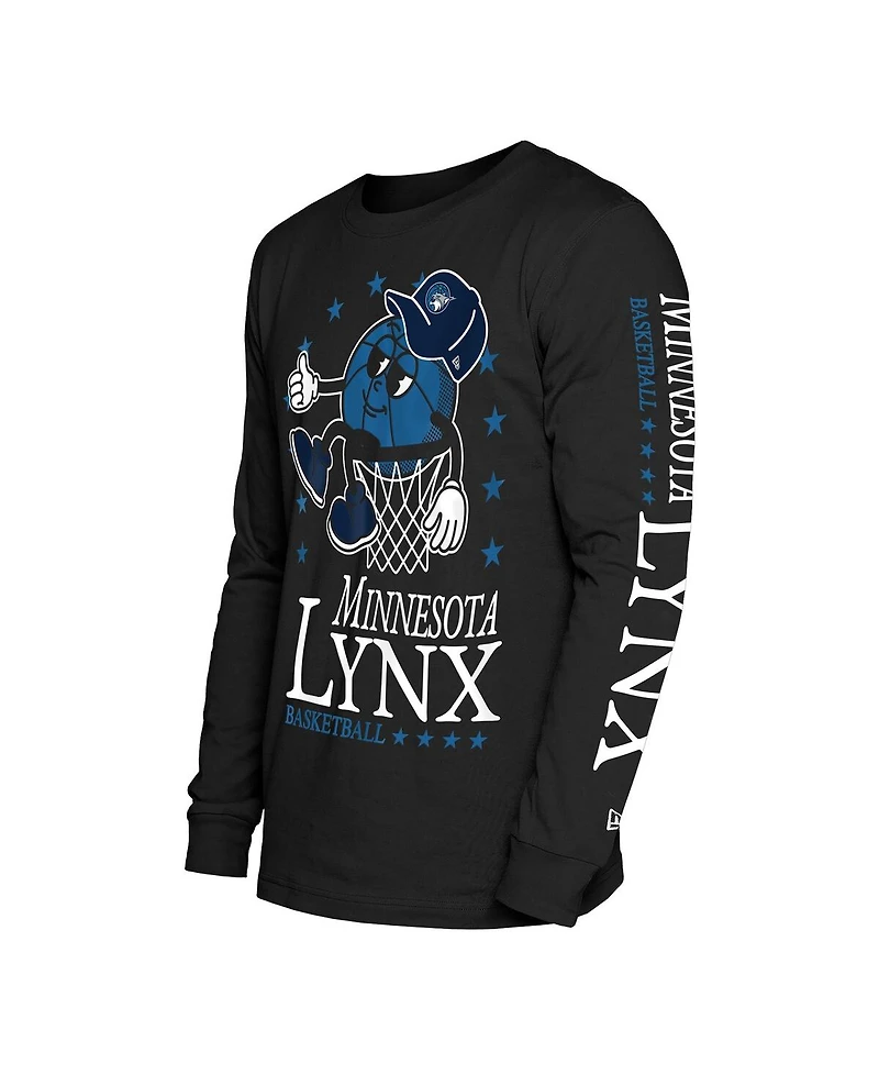 New Era Men's Black Minnesota Lynx Old School Sport Long Sleeve T-Shirt