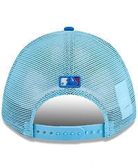 New Era Men's Light Blue/Royal Los Angeles Dodgers 2025 Fourth of July 9FORTY A-Frame M-Crown Adjustable Trucker Hat