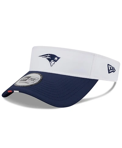 New Era Men's White/Navy New England Patriots 2025 Nfl Training Camp Adjustable Visor Hat