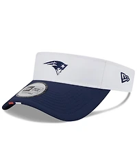 New Era Men's White/Navy New England Patriots 2025 Nfl Training Camp Adjustable Visor Hat