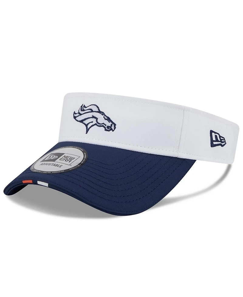 New Era Men's White/Navy Denver Broncos 2025 Nfl Training Camp Adjustable Visor Hat