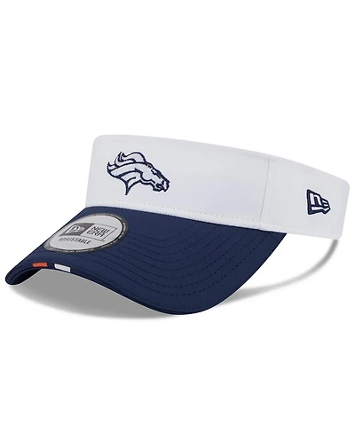 New Era Men's White/Navy Denver Broncos 2025 Nfl Training Camp Adjustable Visor Hat