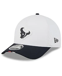 New Era Men's White/Navy Houston Texans 2025 Nfl Training Camp A-Frame 9FORTY Adjustable Hat