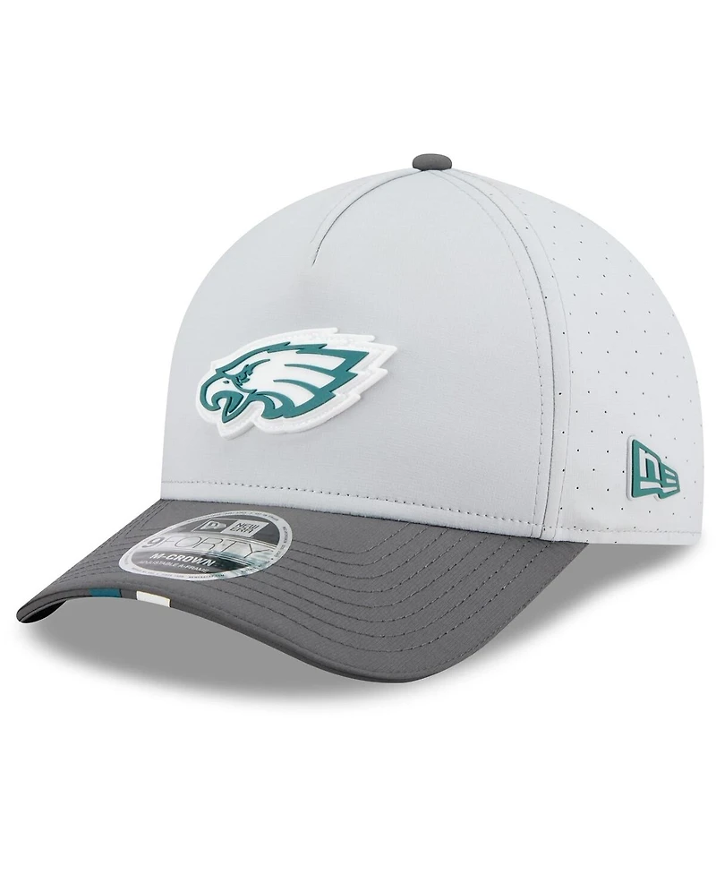 New Era Men's Gray/Graphite Philadelphia Eagles 2025 Nfl Training Camp A-Frame 9FORTY Adjustable Hat