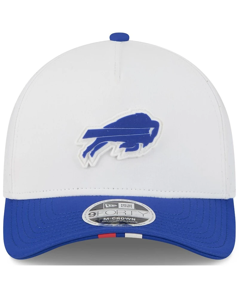 New Era Big Boys and Girls White/Royal Buffalo Bills 2025 Nfl Training Camp A-Frame 9FORTY Adjustable Hat