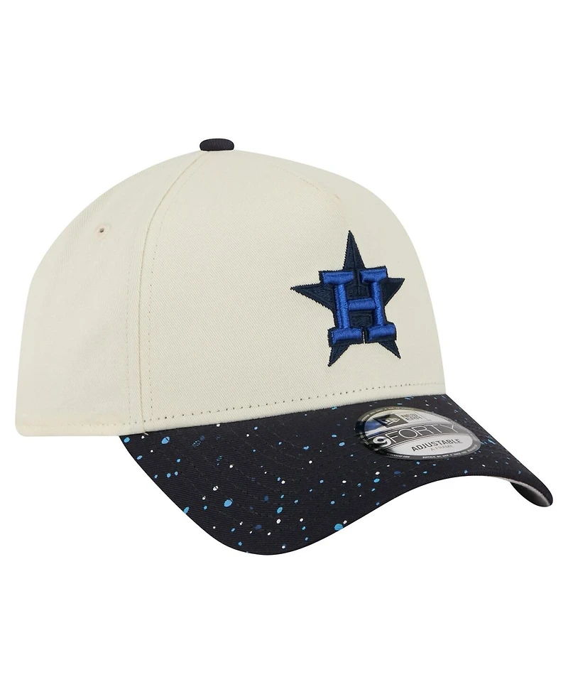 New Era Men's Cream Houston Astros Speckle A-Frame 9FORTY Adjustable Hat