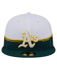 New Era Men's Green/White Athletics Paint Stroke 59FIFTY Fitted Hat