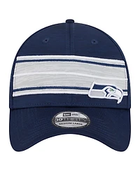 New Era Men's College Navy Seattle Seahawks Stripes 39THIRTY Flex Hat