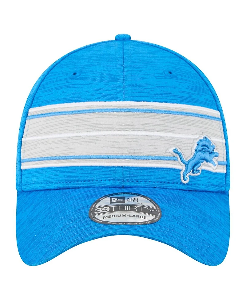 New Era Men's Blue Detroit Lions Stripes 39THIRTY Flex Hat