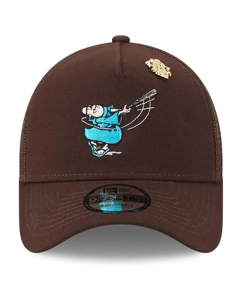 New Era Men's Brown San Diego Padres 2025 Big League Chew A-Frame 9FORTY Adjustable Trucker Hat