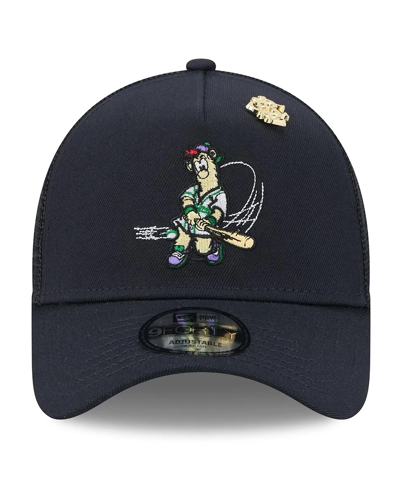 New Era Men's Navy Atlanta Braves 2025 Big League Chew A-Frame 9FORTY Adjustable Trucker Hat