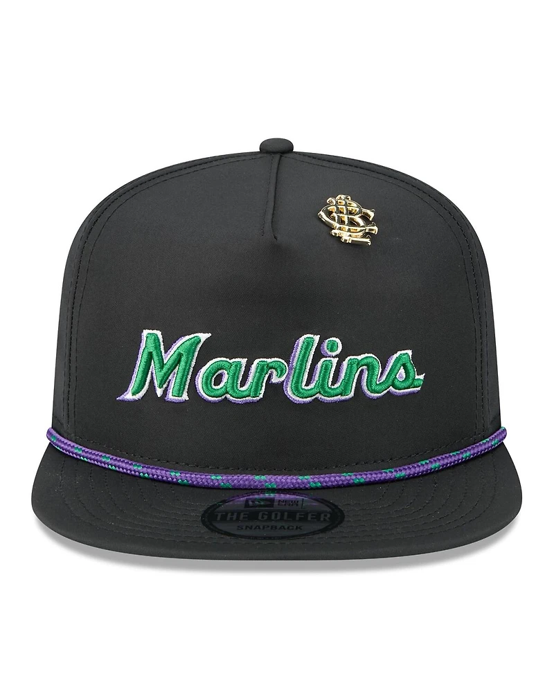 New Era Men's Black Miami Marlins 2025 Big League Chew Golfer Snapback Hat