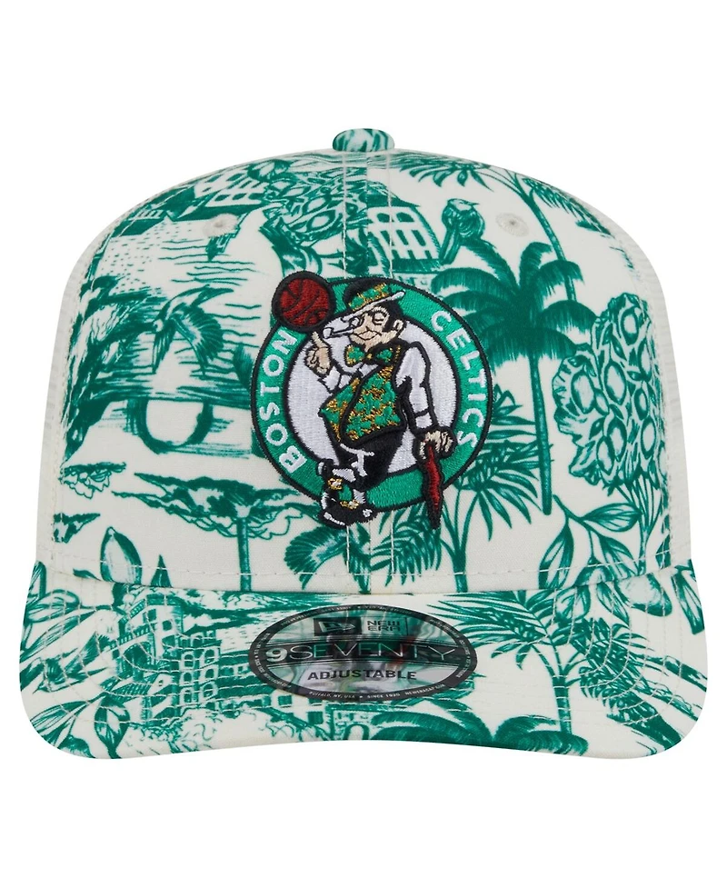 New Era Men's White Boston Celtics Lemon Tree 9SEVENTY Adjustable Hat