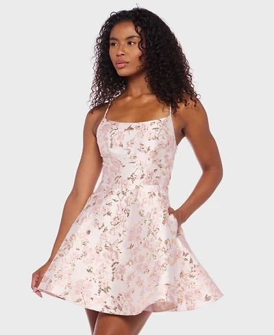 B Darlin Juniors' Lace-Up A-Line Dress
