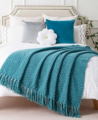 Battilo Herringbone Chenille Knit Throw, 50" x 60"