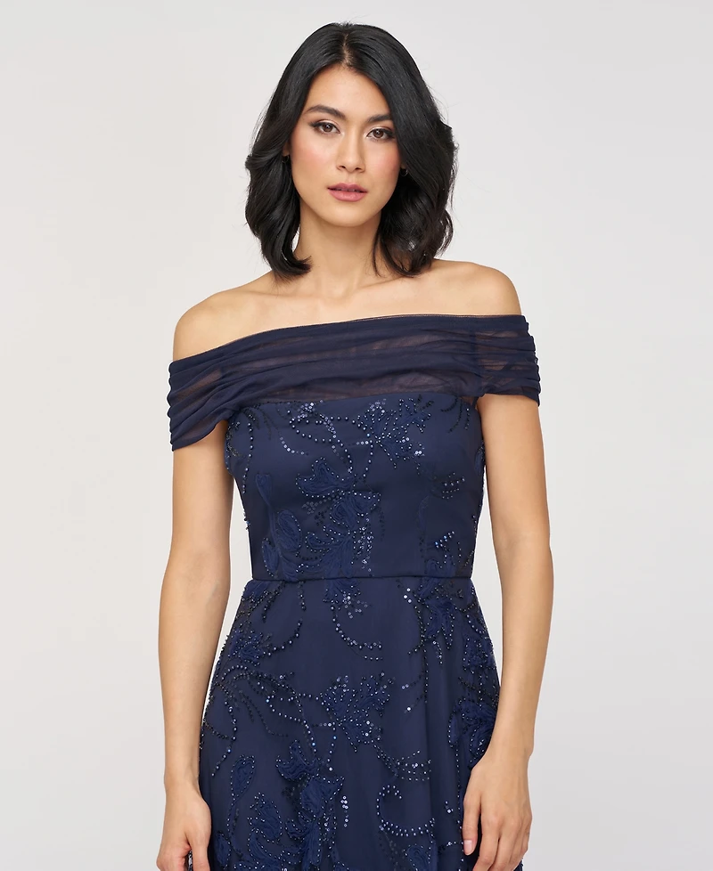 Js Collections Women's Gemma Beaded Off-The-Shoulder A-Line Dress