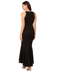 Adrianna Papell Women's Cascading-Ruffle Crepe Gown