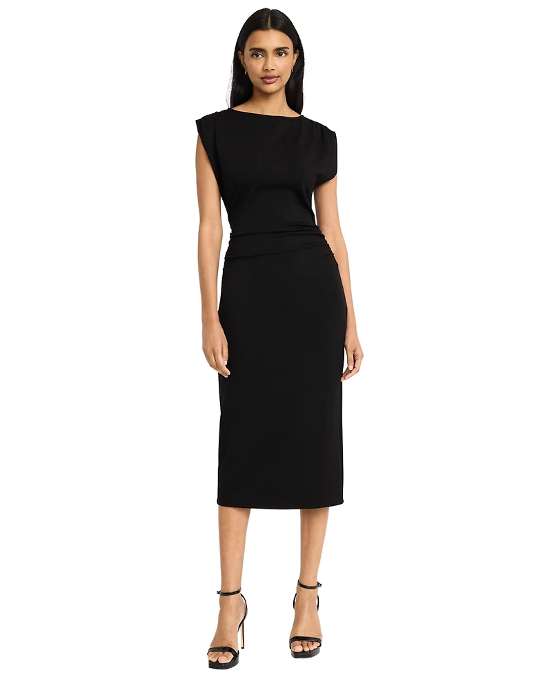 Donna Morgan Women's Boat-Neck Midi Sheath Dress