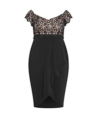 City Chic Women's Lace Glamour Midi Dress