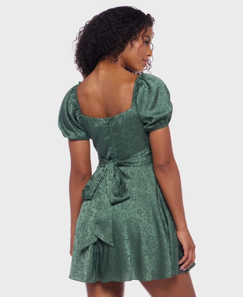 B Darlin Juniors' Jacquard Floral Fit & flare Dress