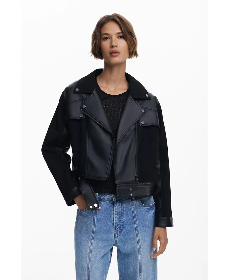 Desigual Women's Combined faux leather jacket