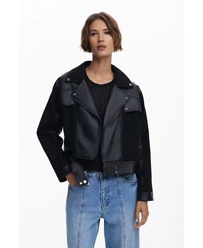 Desigual Women's Combined faux leather jacket