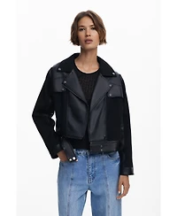Desigual Women's Combined faux leather jacket