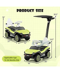 Gymax 3-in-1 Licensed Volkswagen Kids Ride on Push Car Sliding Car w/ Music & Light