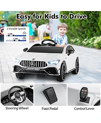 Gymax 12V Kids Ride on Car w/Remote Rocking Function Transport Wheels Lights & Music