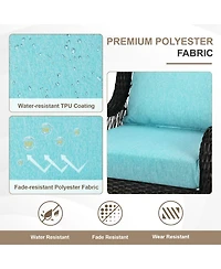 Aoodor 21x21 Inch Outdoor Deep Seat Cushion Set with Adjustable Straps and Waterproof