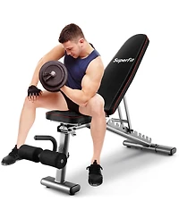 660 Lbs Strength Training Bench with 10 Back and 3 Seat for Full Body Workout