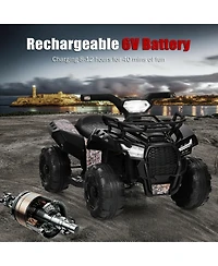 6V Kids Atv Quad Electric Ride On Car with Led Light and MP3