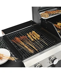 Mondawe 2+2 Multi-function 4-Burner 49,200 Btu Gas Grill with Cover and wheels