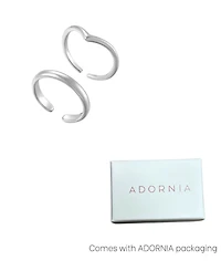 Adornia Adjustable Chevron and Double Line Toe Ring Set