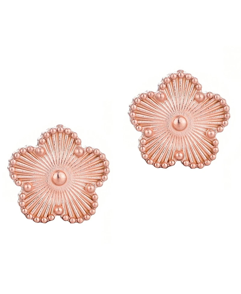 Adornia Tarnish Resistant Rose Gold 5 Leaf Clover Stud Earrings
