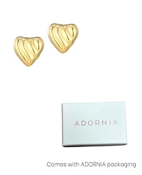 Adornia Stainless Steel Heart Statement Stud Earrings