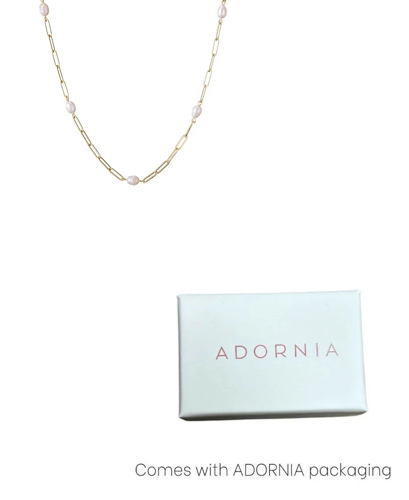 Adornia Freshwater Cultivated Pearl Station Paper Clip Chain Necklace