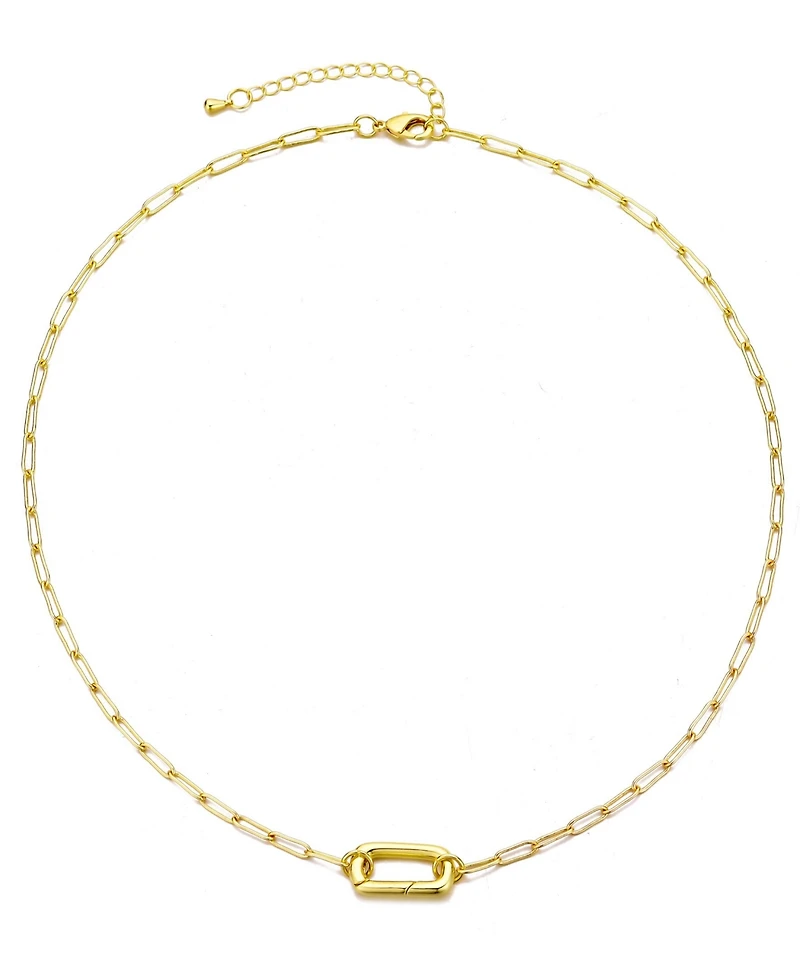 Adornia Gold Plated Lock Pendant Necklace